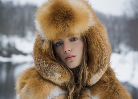 Девушка в шубе из лисы фото